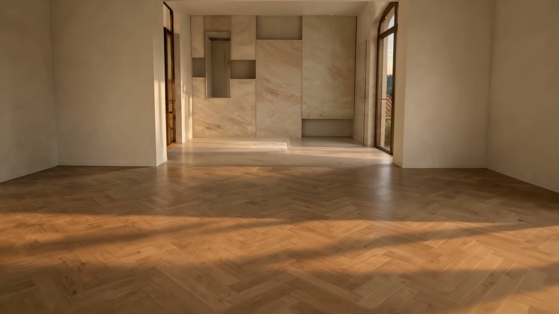 Le lastre effetto travertino, il mobile in noce e la doccia che arrivano nel bagno